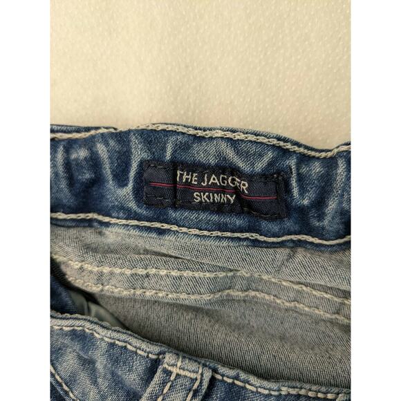 Girls Vigoss the Jagger Skinny Jeans Size 12 Distressed Patch Blue Denim - Picture 4 of 11